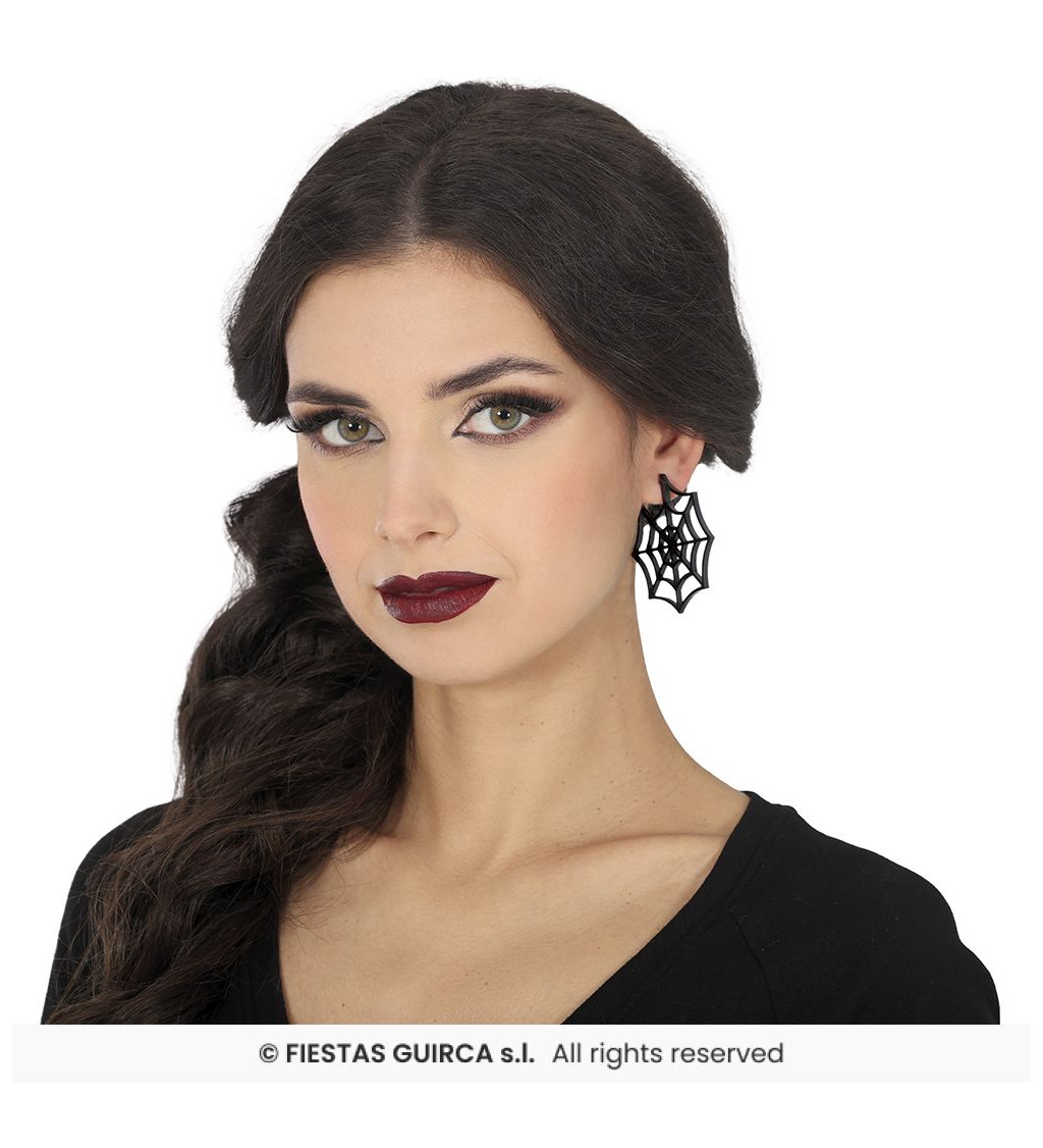 Naušnice černé pavučinky