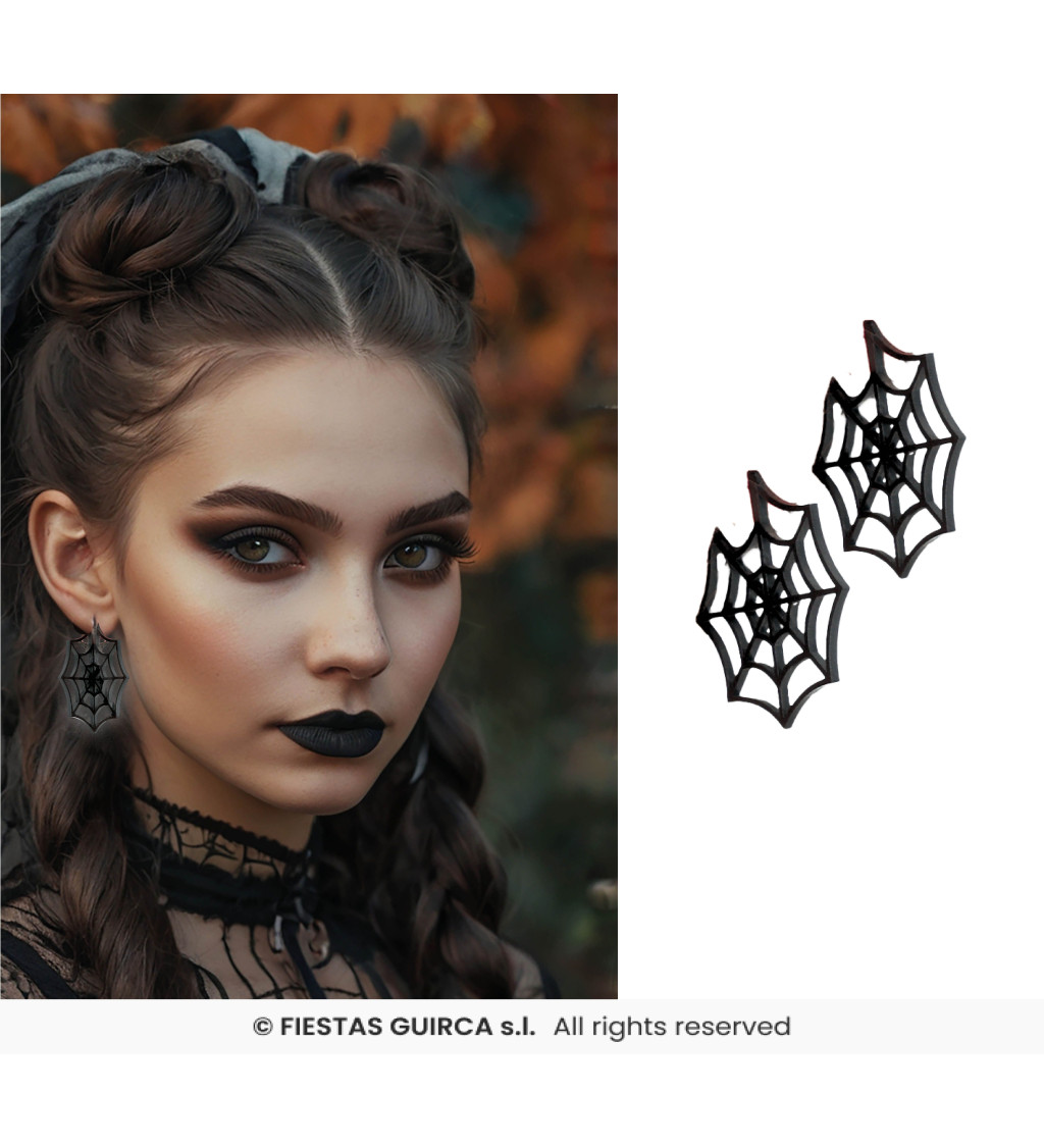 Naušnice černé pavučinky