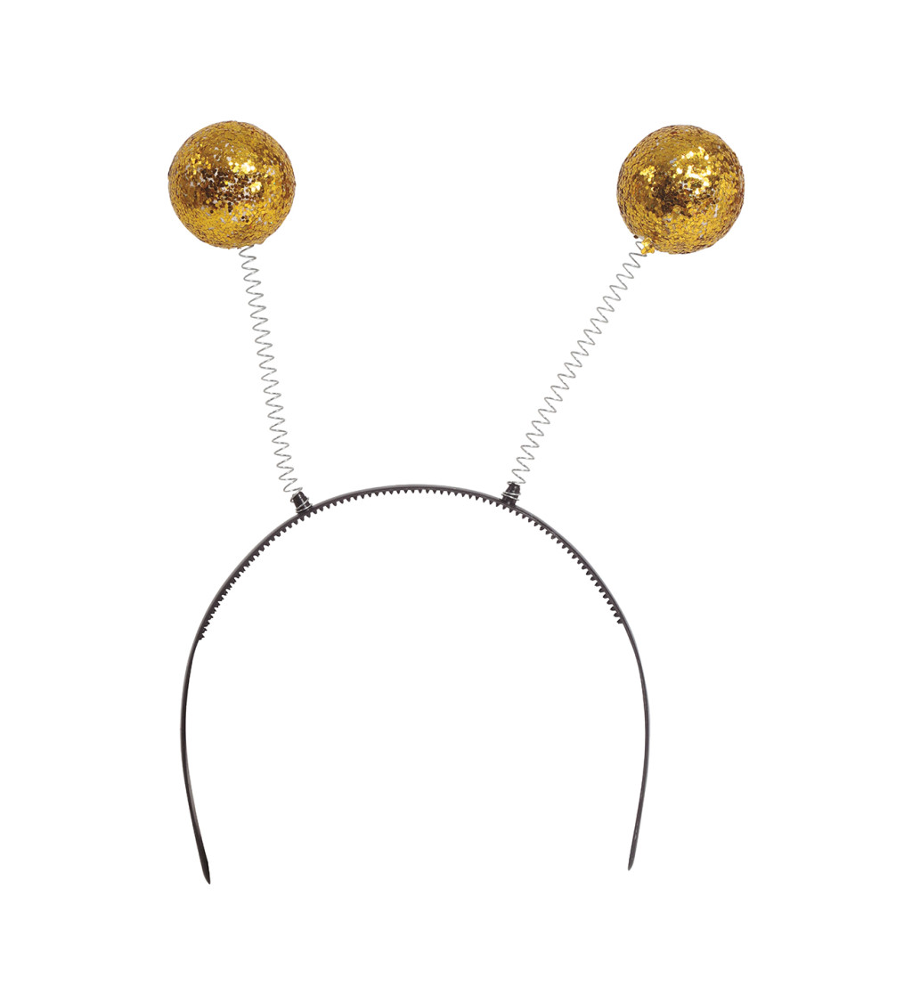 Čelenka s kuličkami zlatá