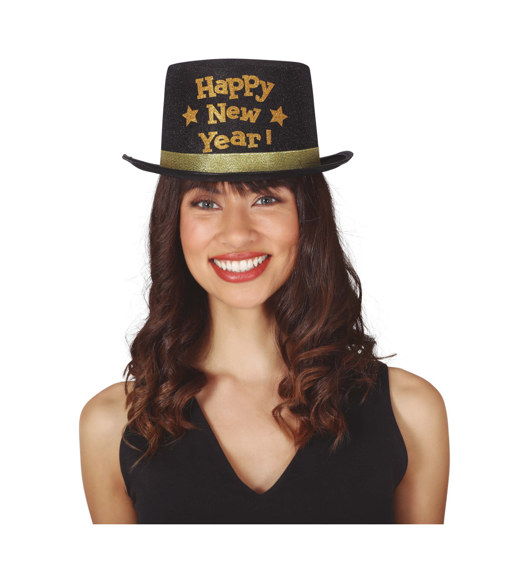 Černý cylindr Happy New Year