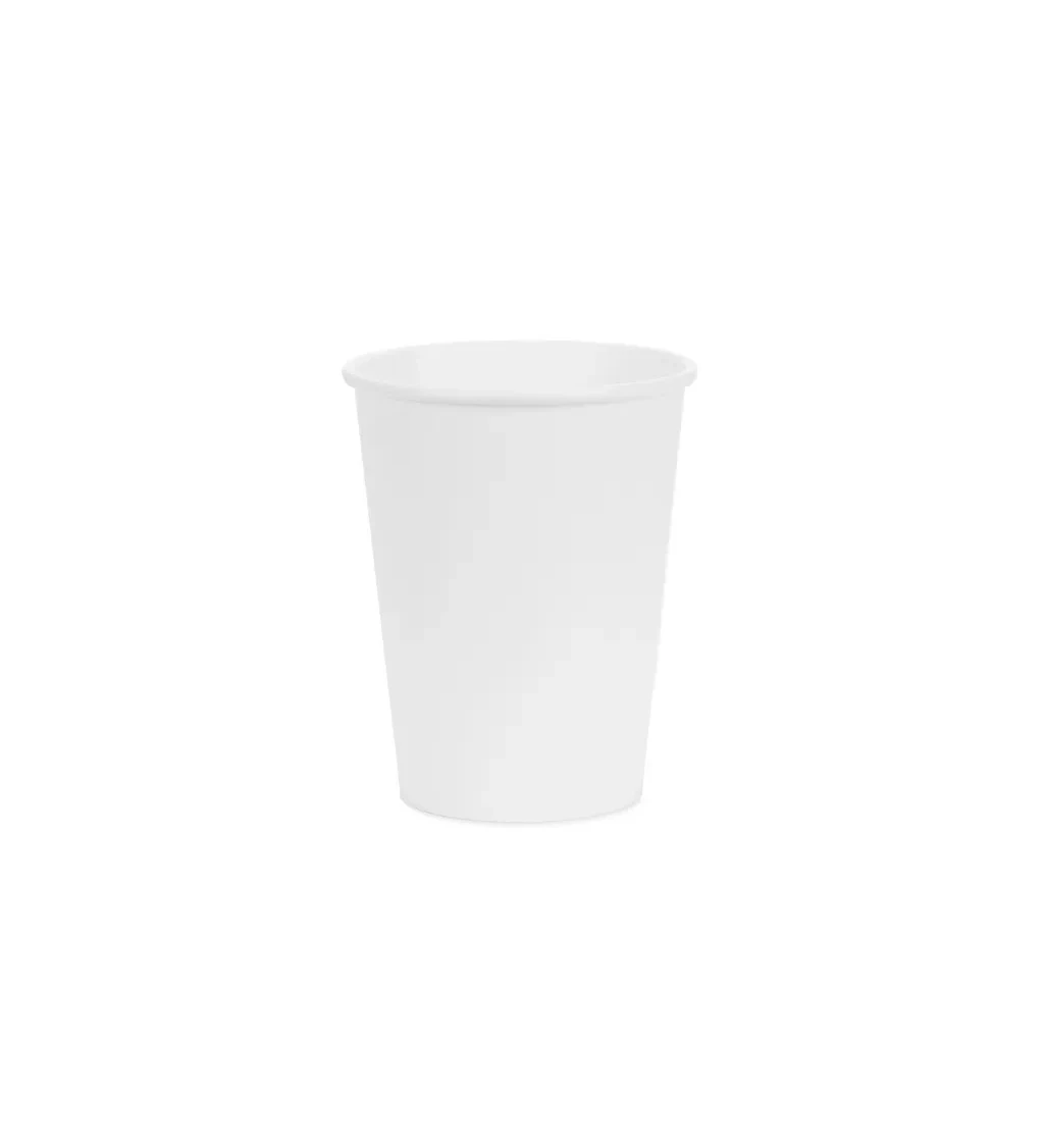 Papírové kelímky, bílé, 6 ks