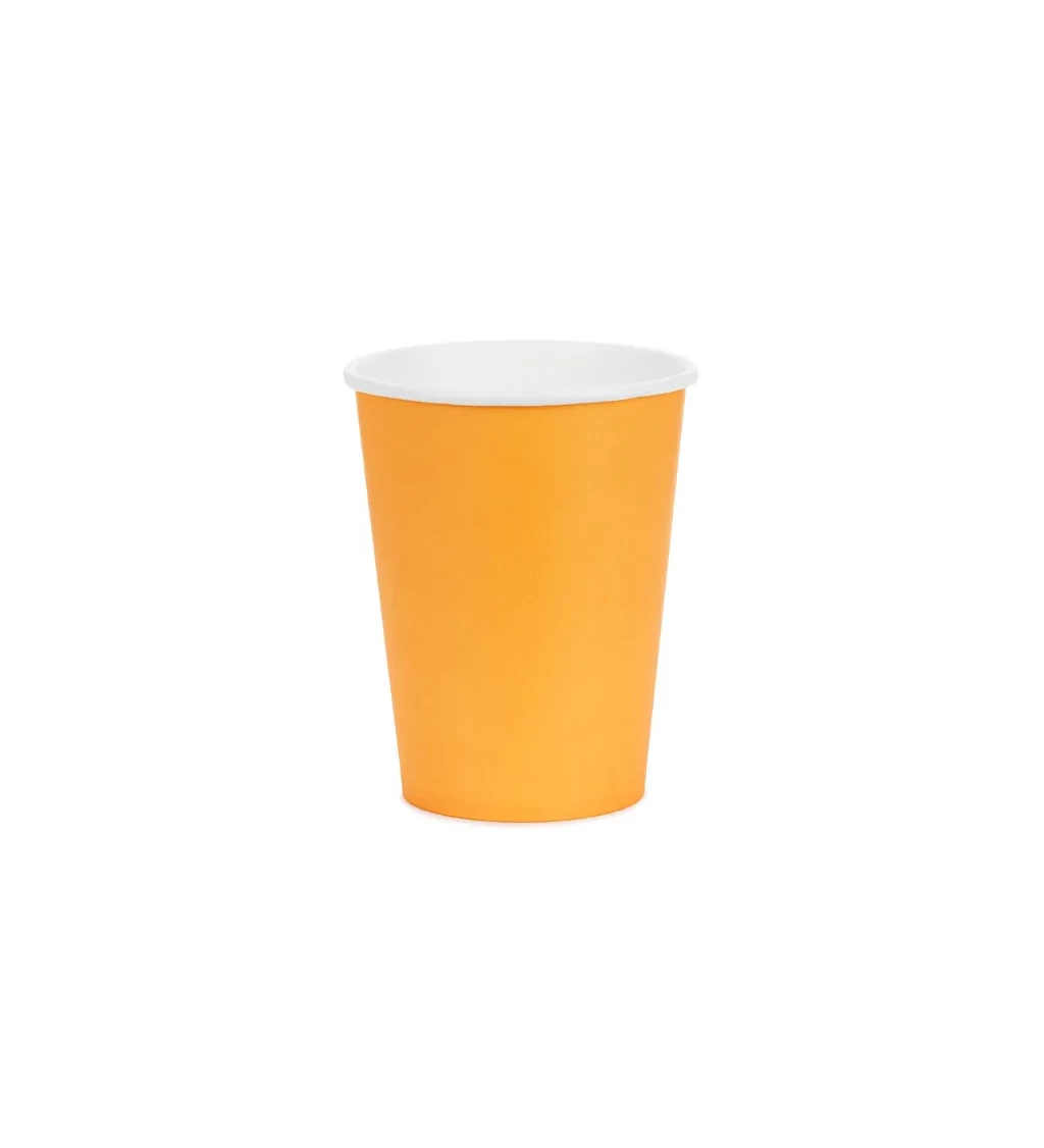 Papírové kelímky, světle oranžové, 6 ks