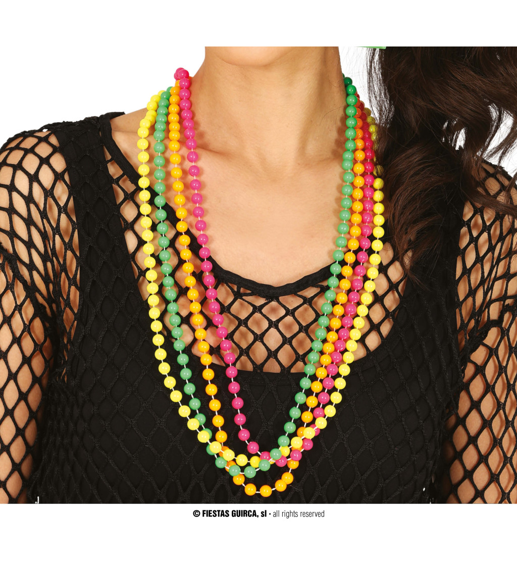 Sada barevných perlových náhrdelníků