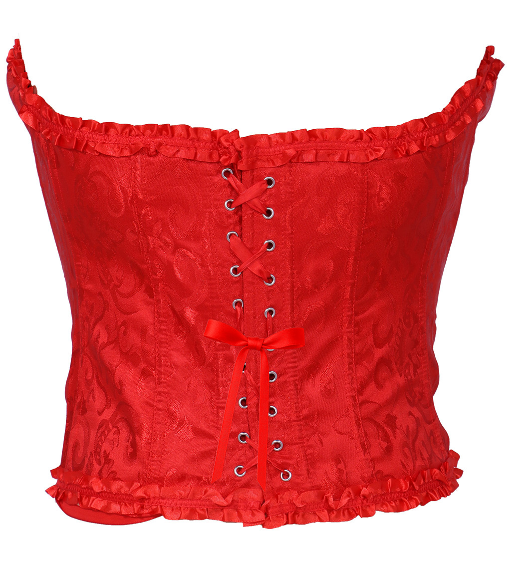 Korzet s krajkou - červený