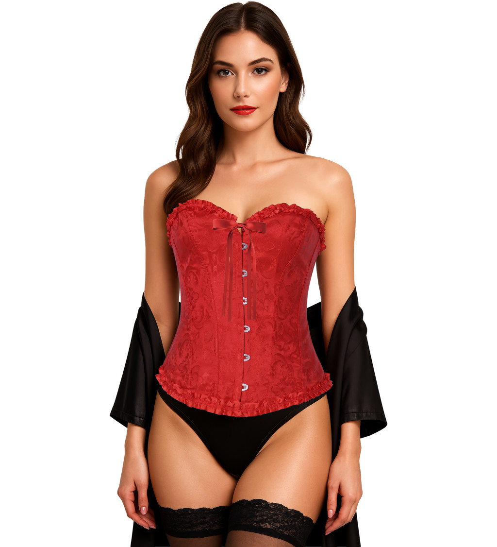 Korzet s krajkou - červený