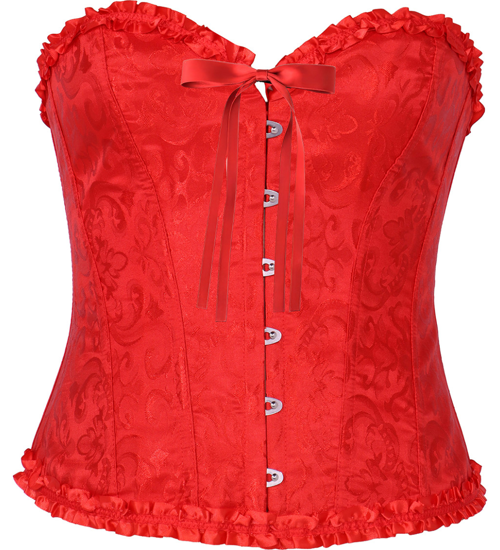 Korzet s krajkou - červený