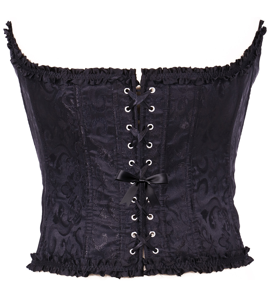 Korzet s krajkou - černý