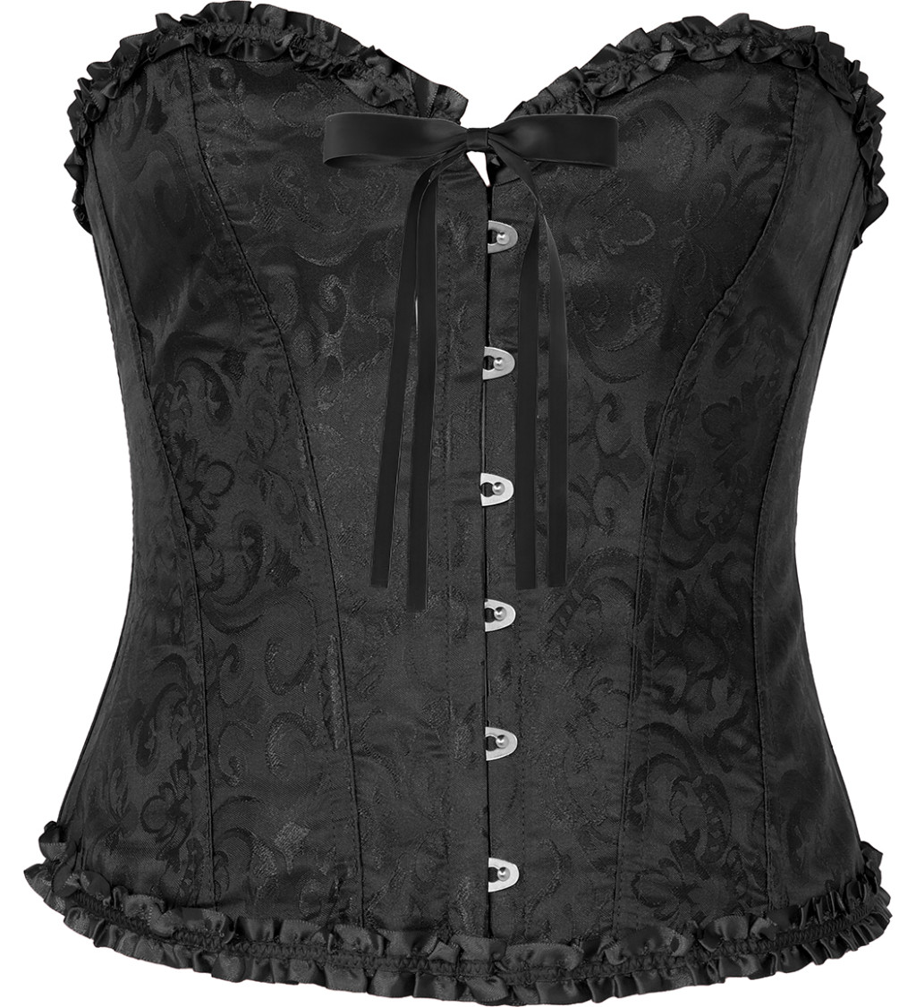 Korzet s krajkou - černý