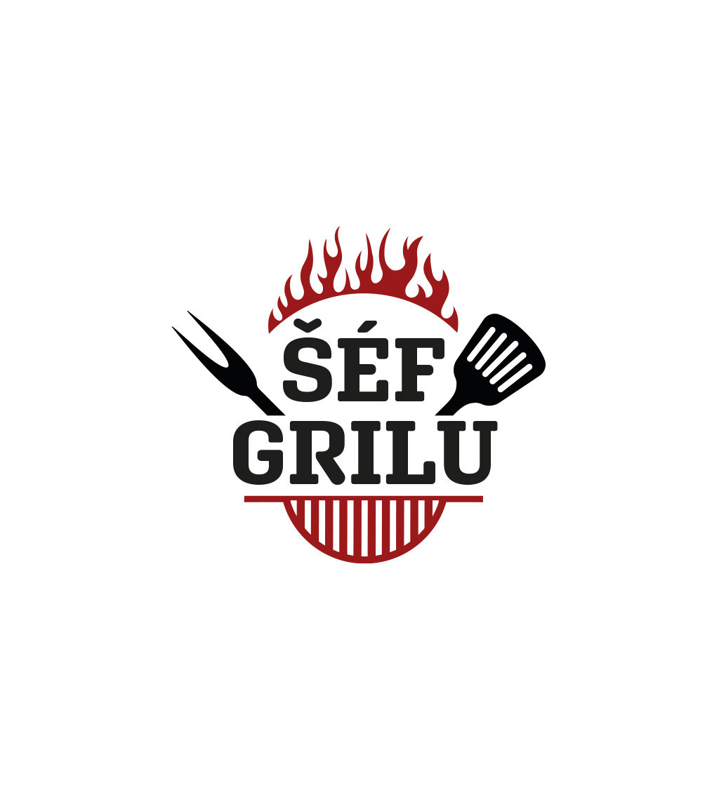 Zástěra šedá nápis - Šéf grilu