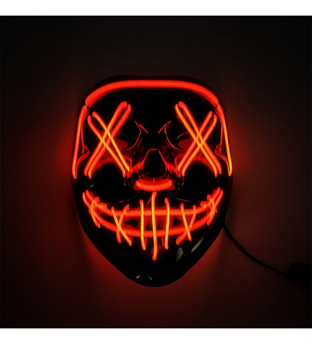 Maska- Červená LED s úsměvem