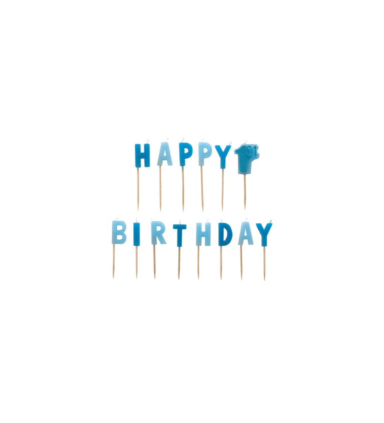 Happy birthday - Modré svíčky