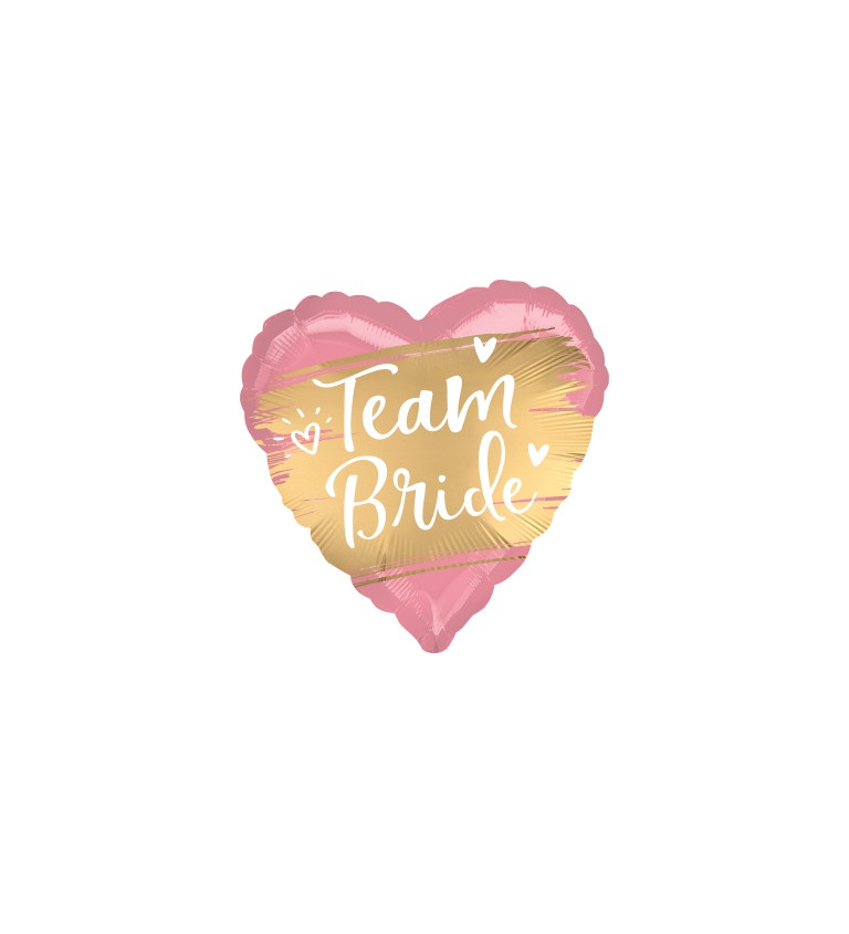 Fóliové srdce růžovo-zlaté Team Bride