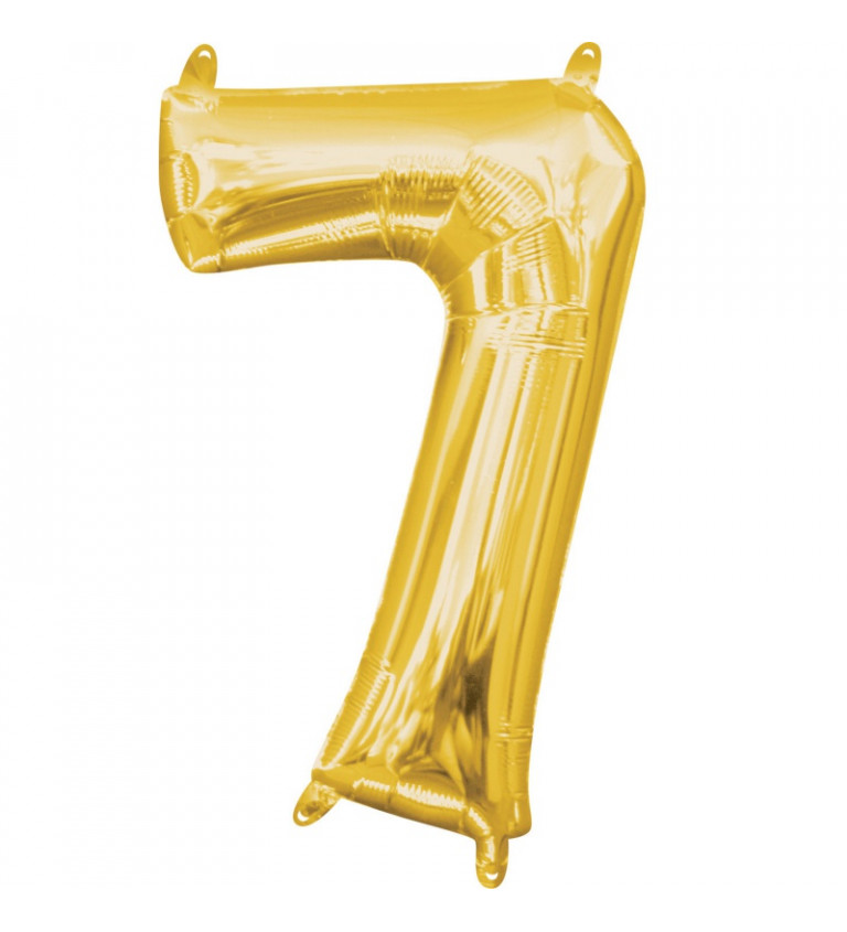 Fóliový zlatý balónek číslice 7