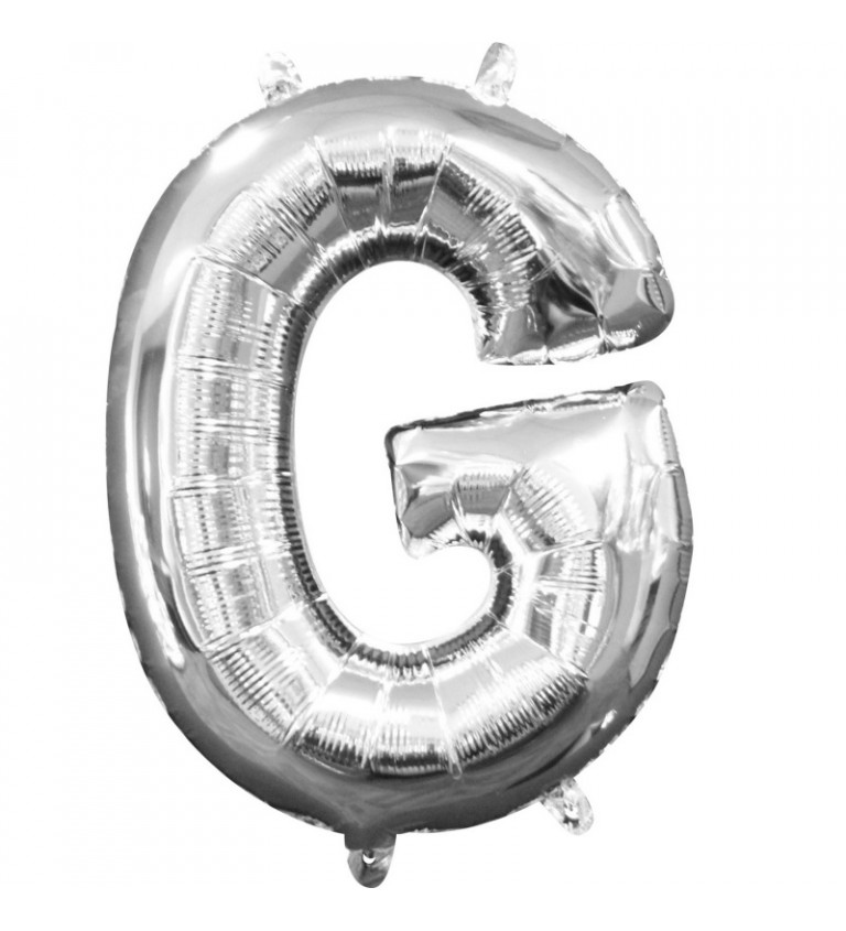 Stříbrný mini fóliový balónek G