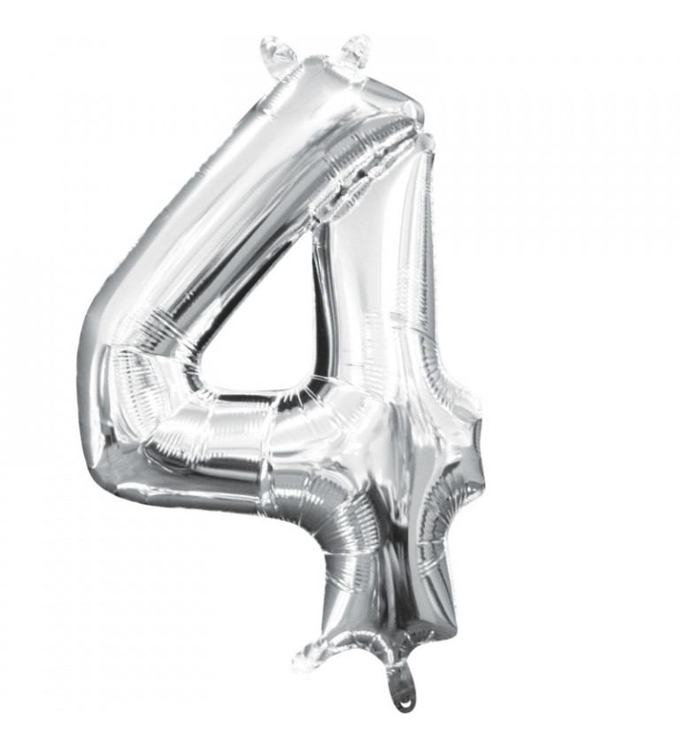 Fóliový mini balónek 4 - stříbrný