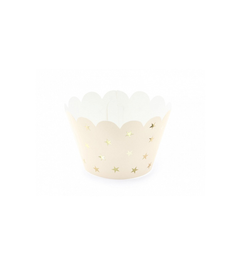 Cupcake košíčky s hvězdičkami - světle broskvová