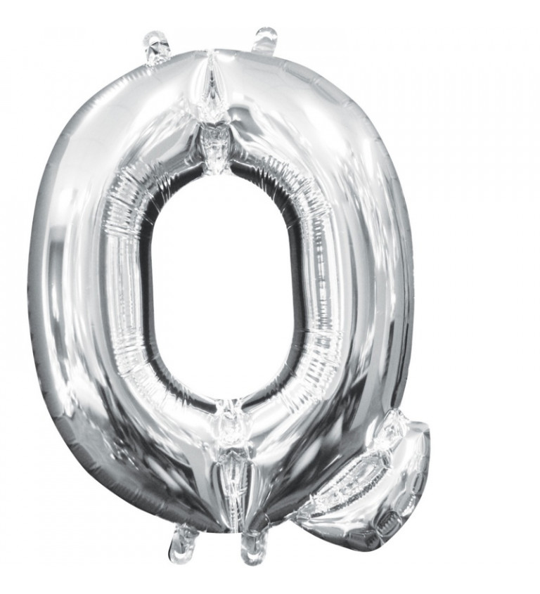 Fóliový stříbrný balónek písmeno Q