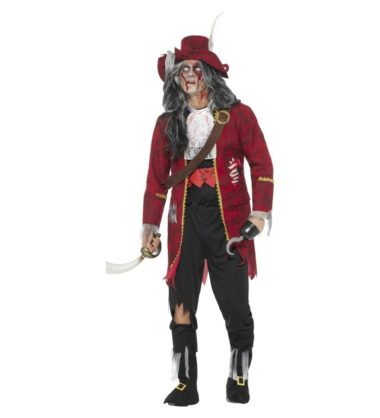 Pánský kostým zombie pirátský kapitán