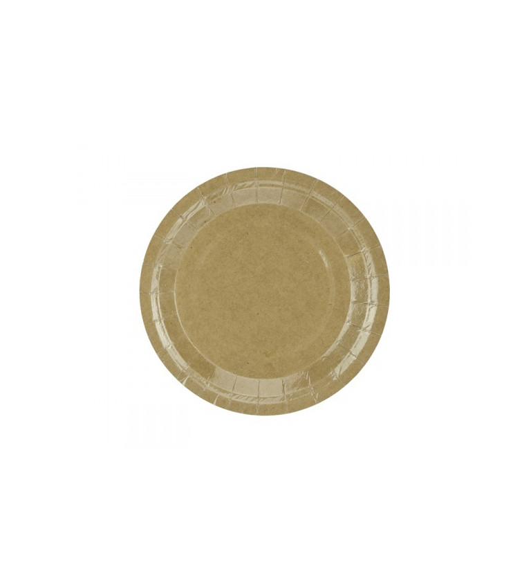 Kulaté talířky - kraftový papír (18 cm)