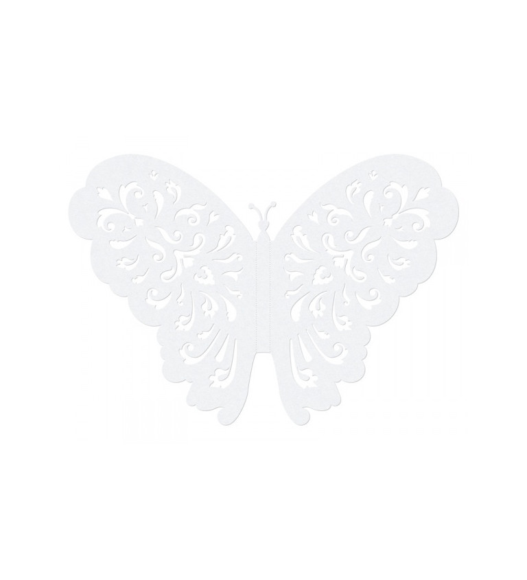 Bílá dekorace - papíroví motýlci