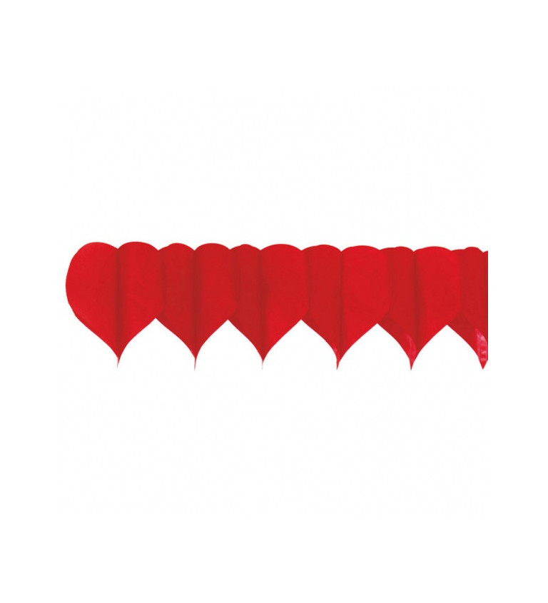 Srdíčka v červené barvě - Girlanda