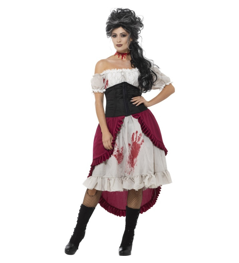 Krvavý viktoriánský kostým dívky