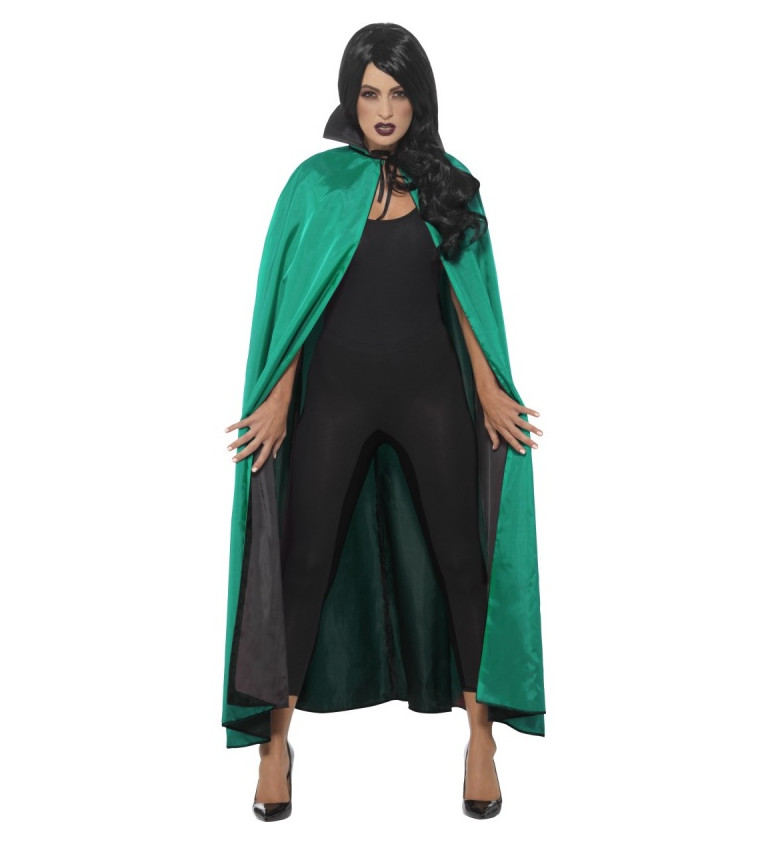 Zeleno-černý čarodějnický plášť