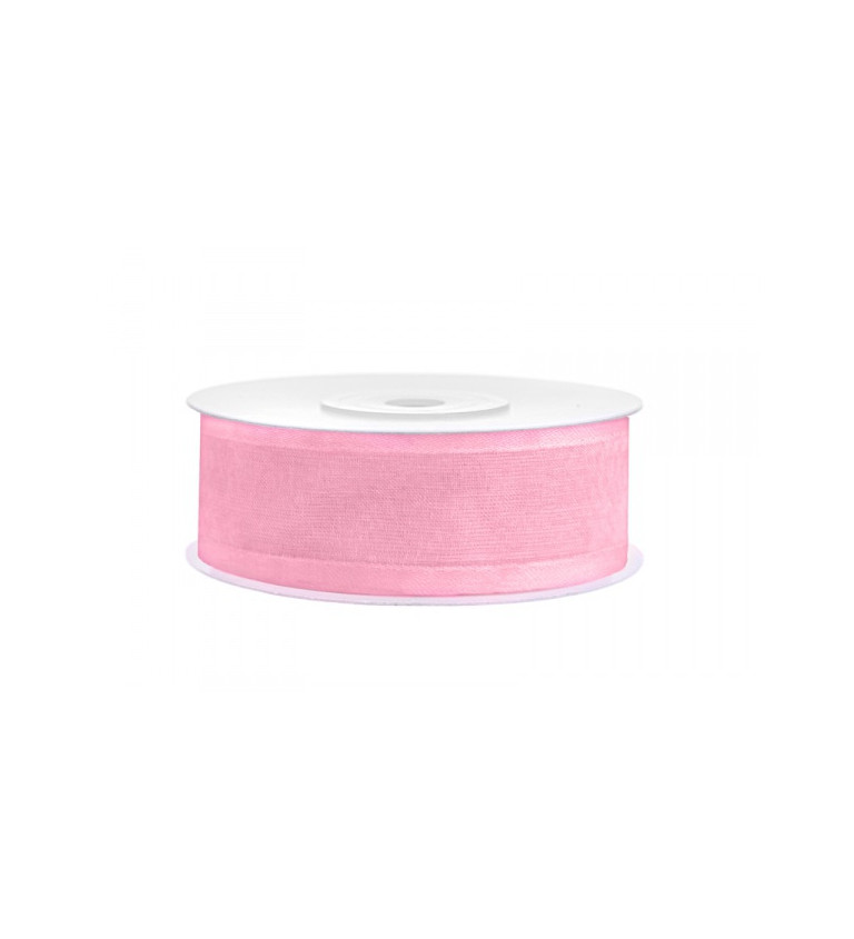 Světle růžová stuha - šifonová (25 mm)