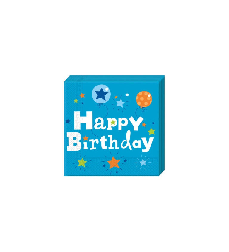 Ubrousky Happy Birthday - modré