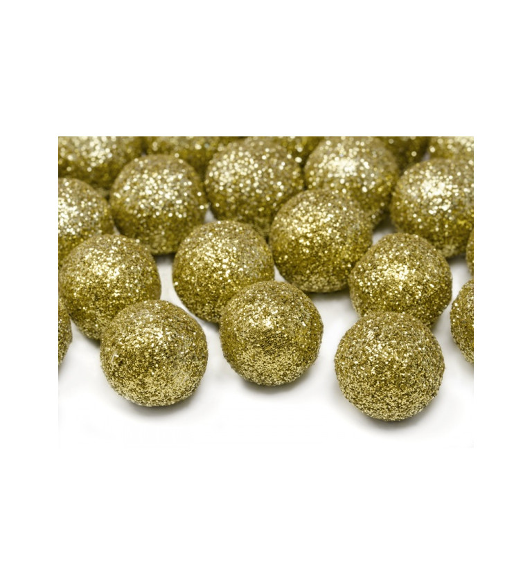 Zlaté dekorační balónky s třpytkami (2 cm)