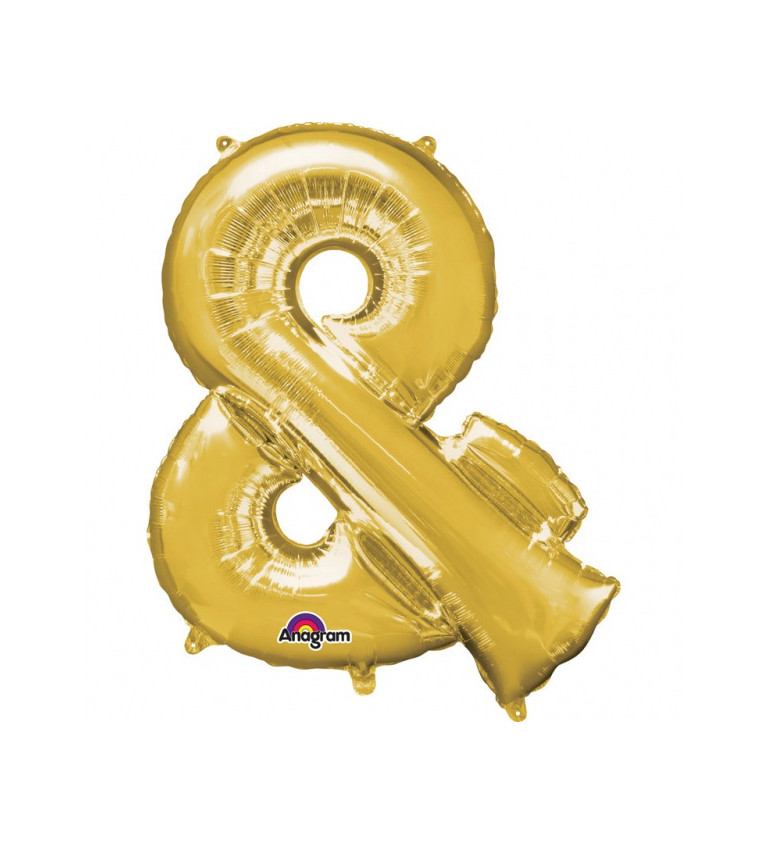 Zlatý mini fóliový balónek - znak &