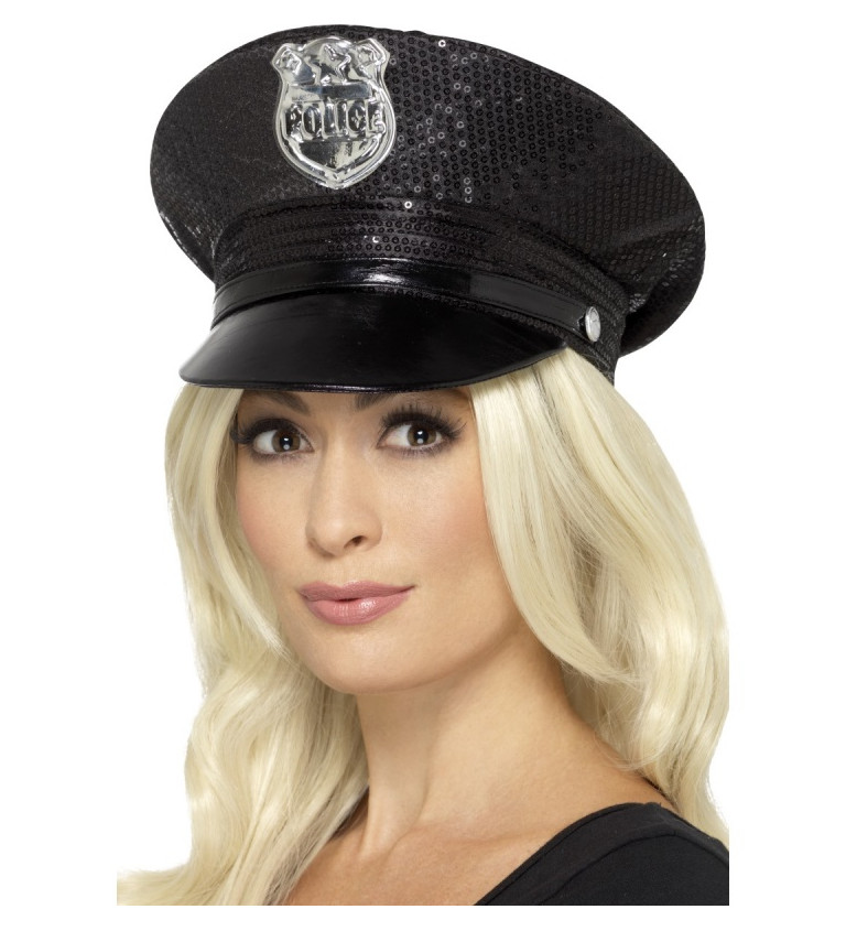 Policejní čepice s flitry