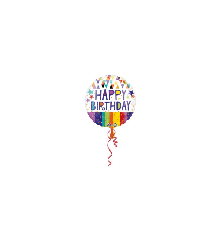 Kulatý balónek Happy birthday