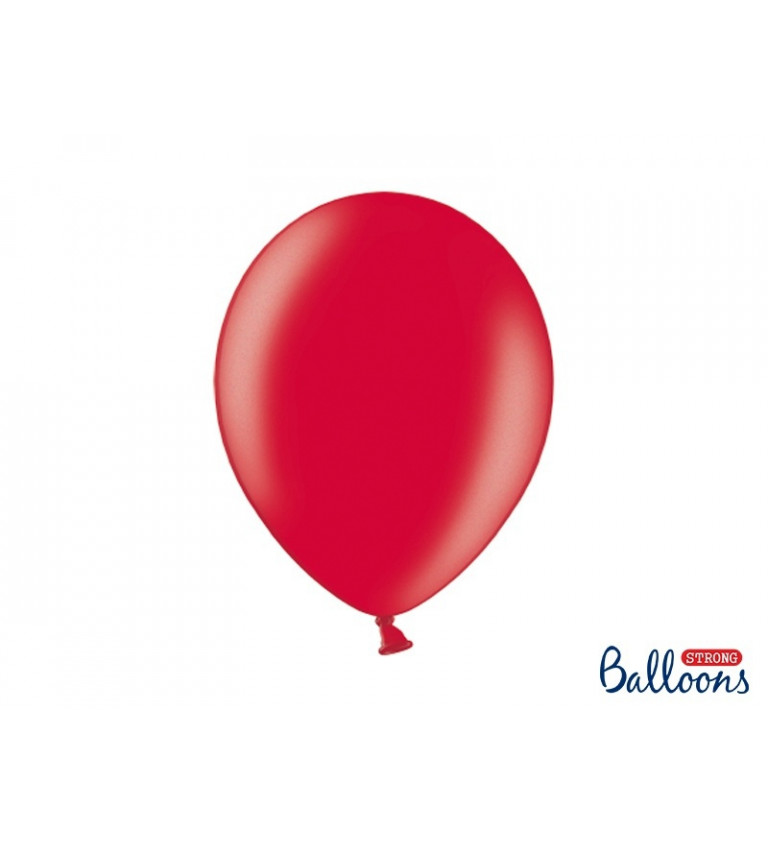 Latexový balónek - metalická červená