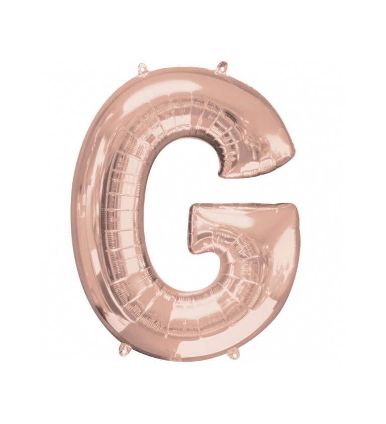 Rose gold fóliový balónek "G" - velký