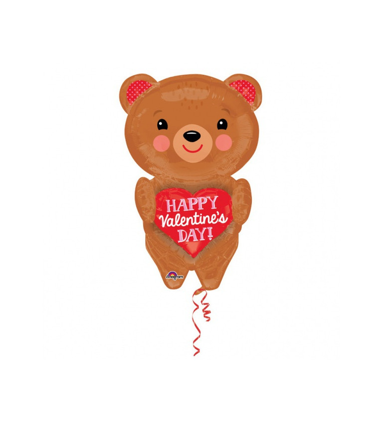 Foliový balonek SuperShape "Medvídek se srdcem"