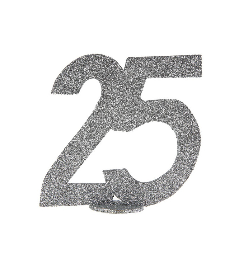 Stříbrná dekorace - "25" - stříbrná