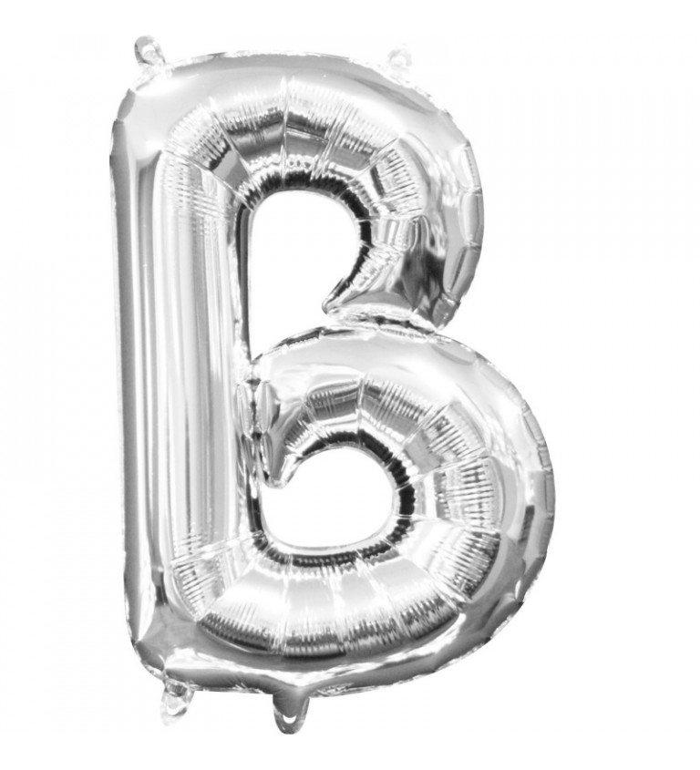Stříbrný mini balónek ve tvaru "B"