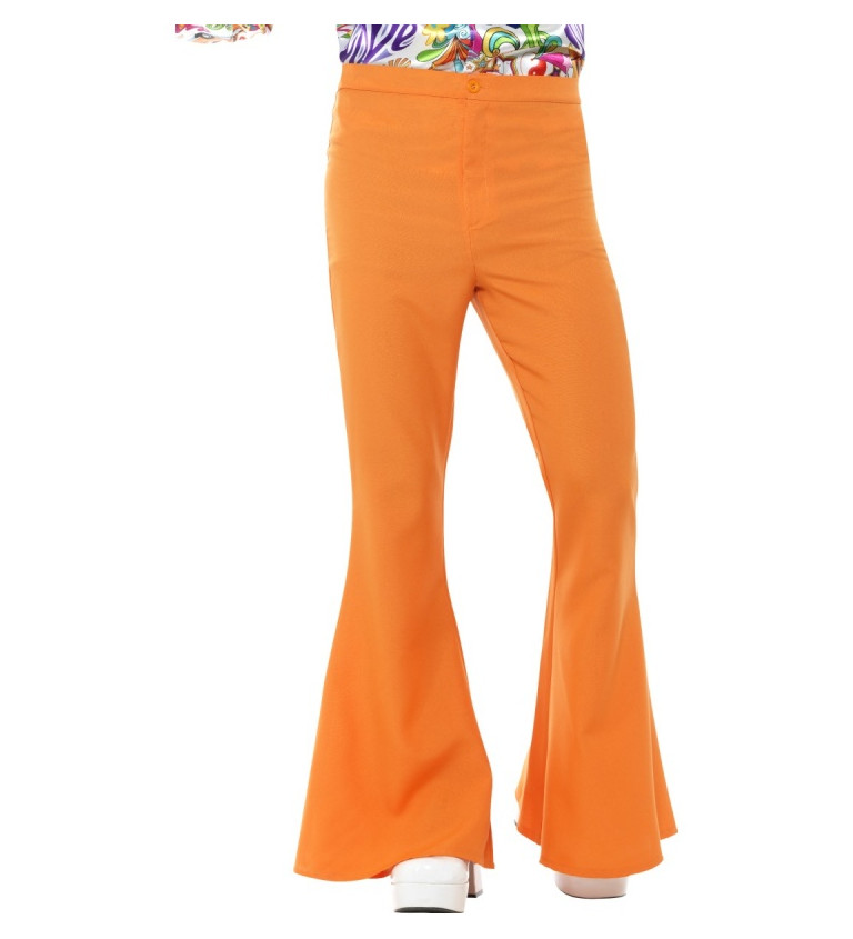 Pánské retro kalhoty zvonové - oranžové