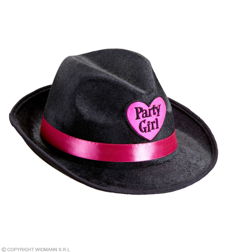 Černo-růžový klobouček Party Girl