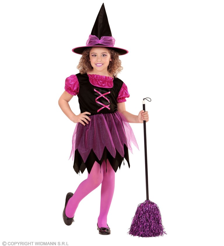 Dívčí kostým Růžová čarodějnice