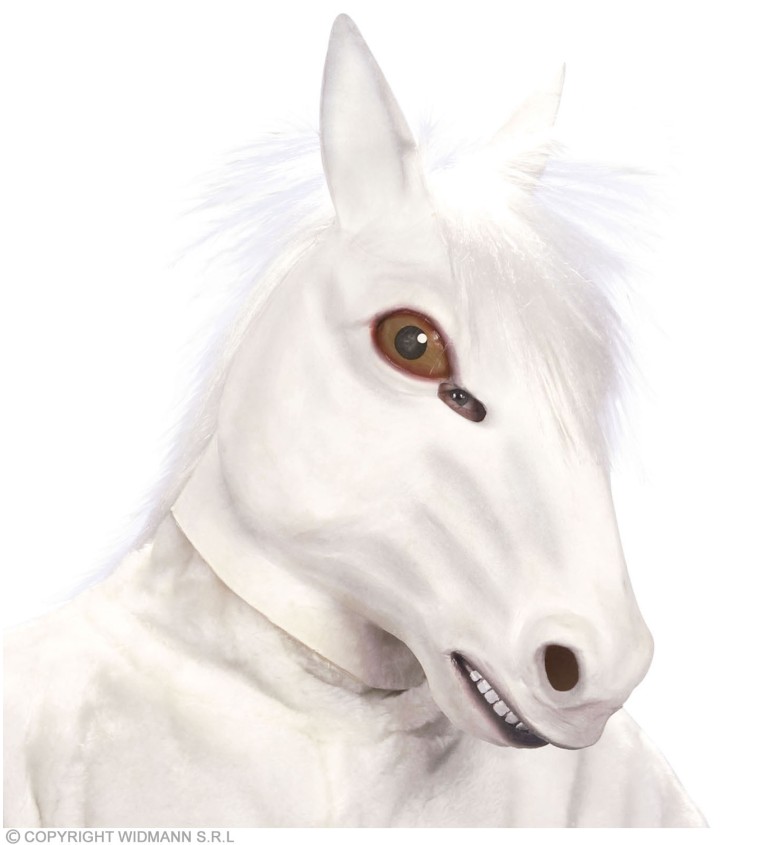 Maska hlava bílého koně - latexová
