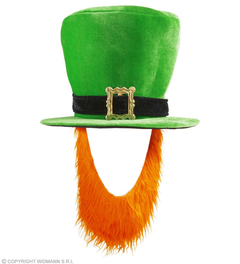 Zelený klobouk s rudými vousy