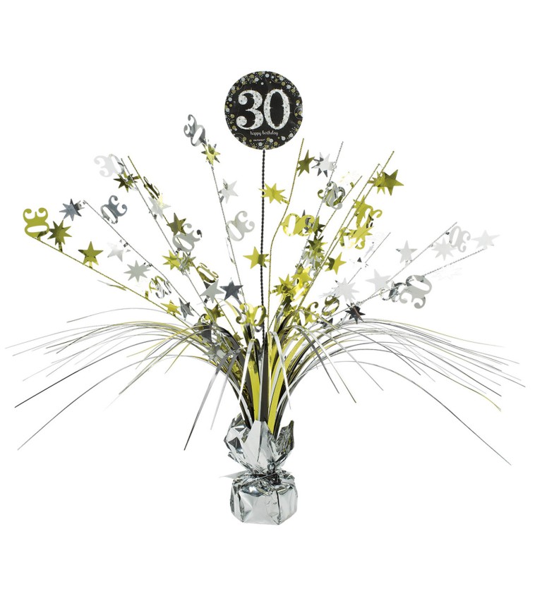 Zlato- stříbrná fontána 30. narozeniny - dekorace