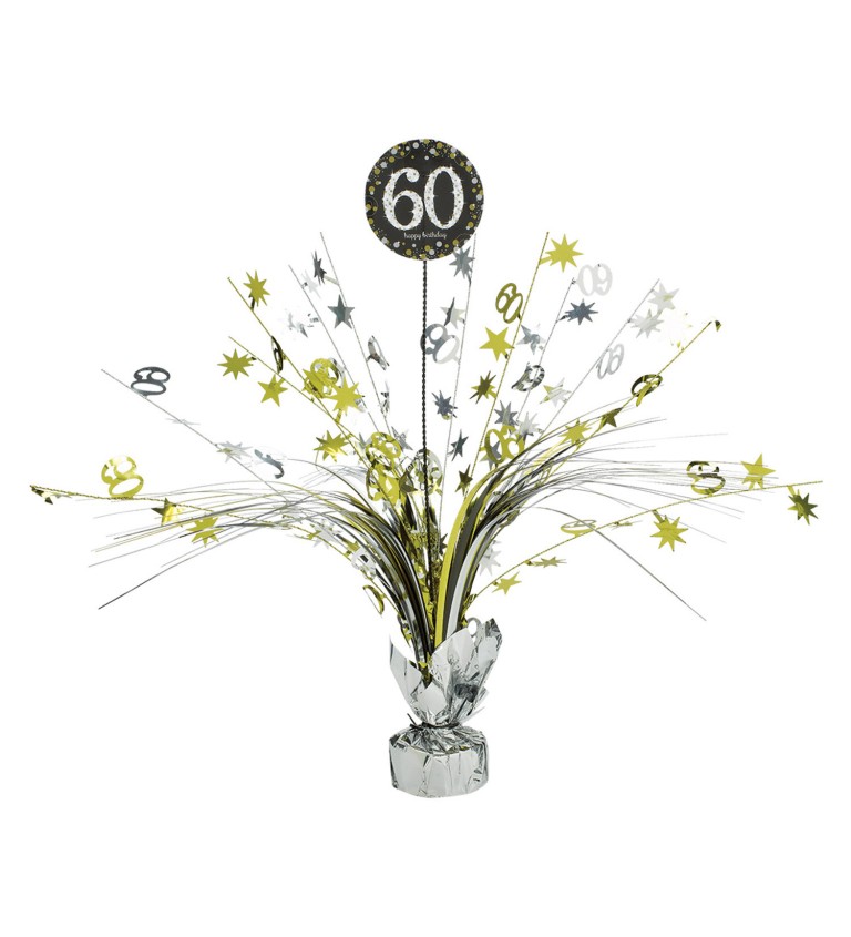 Zlato- stříbrná fontána 60. narozeniny - dekorace