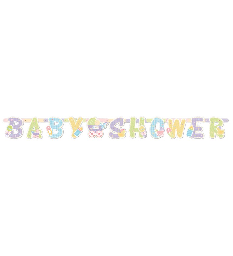 Girlanda pastelová - Baby Shower