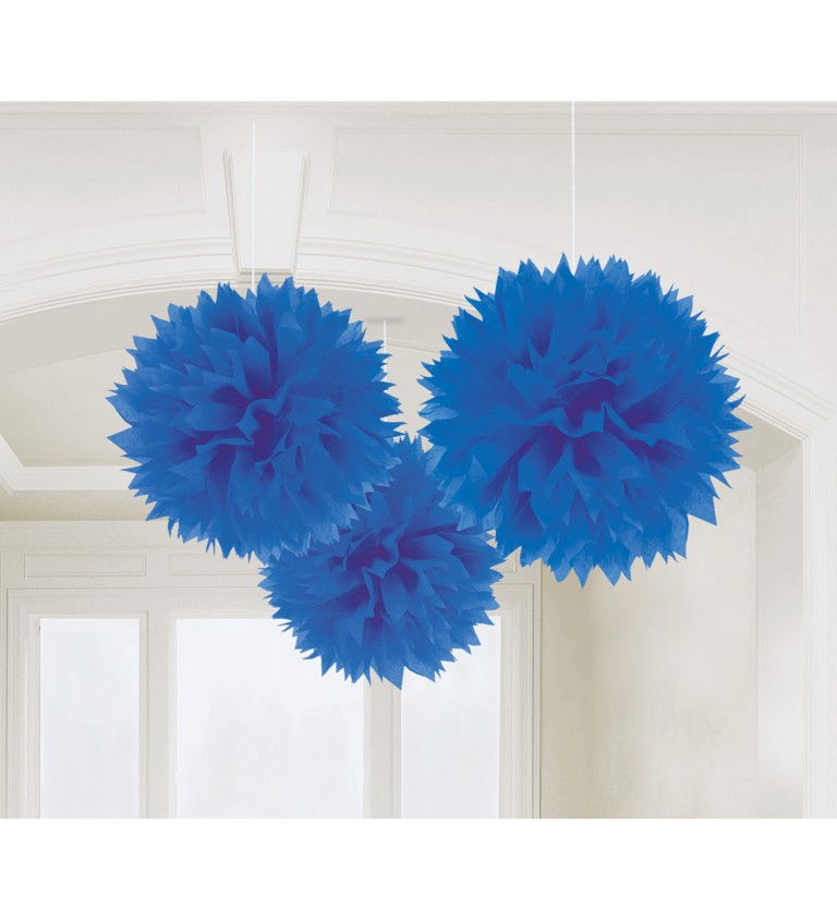 Hedvábné dekorativní koule - tmavě modré