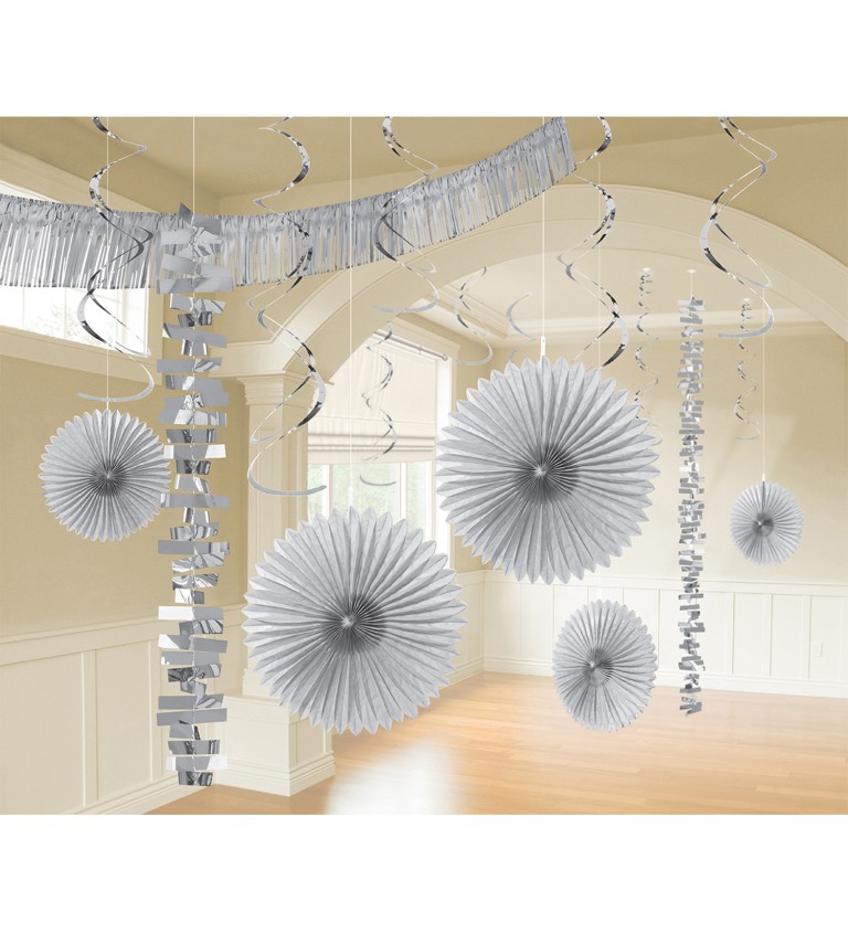 Stříbrná dekorativní sada - rozety a spirály