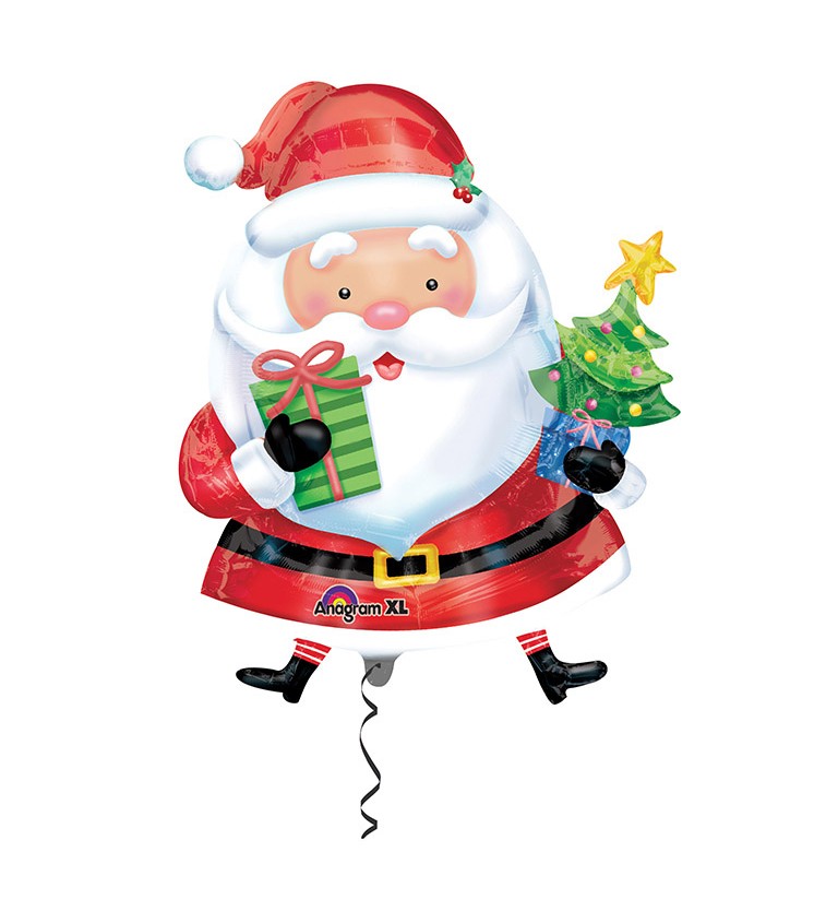 Santa se stromečkem - Fóliový balónek