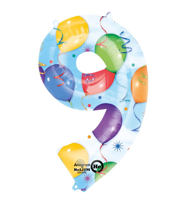 Fóliový balónek velký - Číslo 9